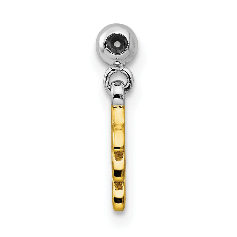 Sterling Silver Mio Memento Rhodium-Plated Gold-Tone Dangle Leave Charm