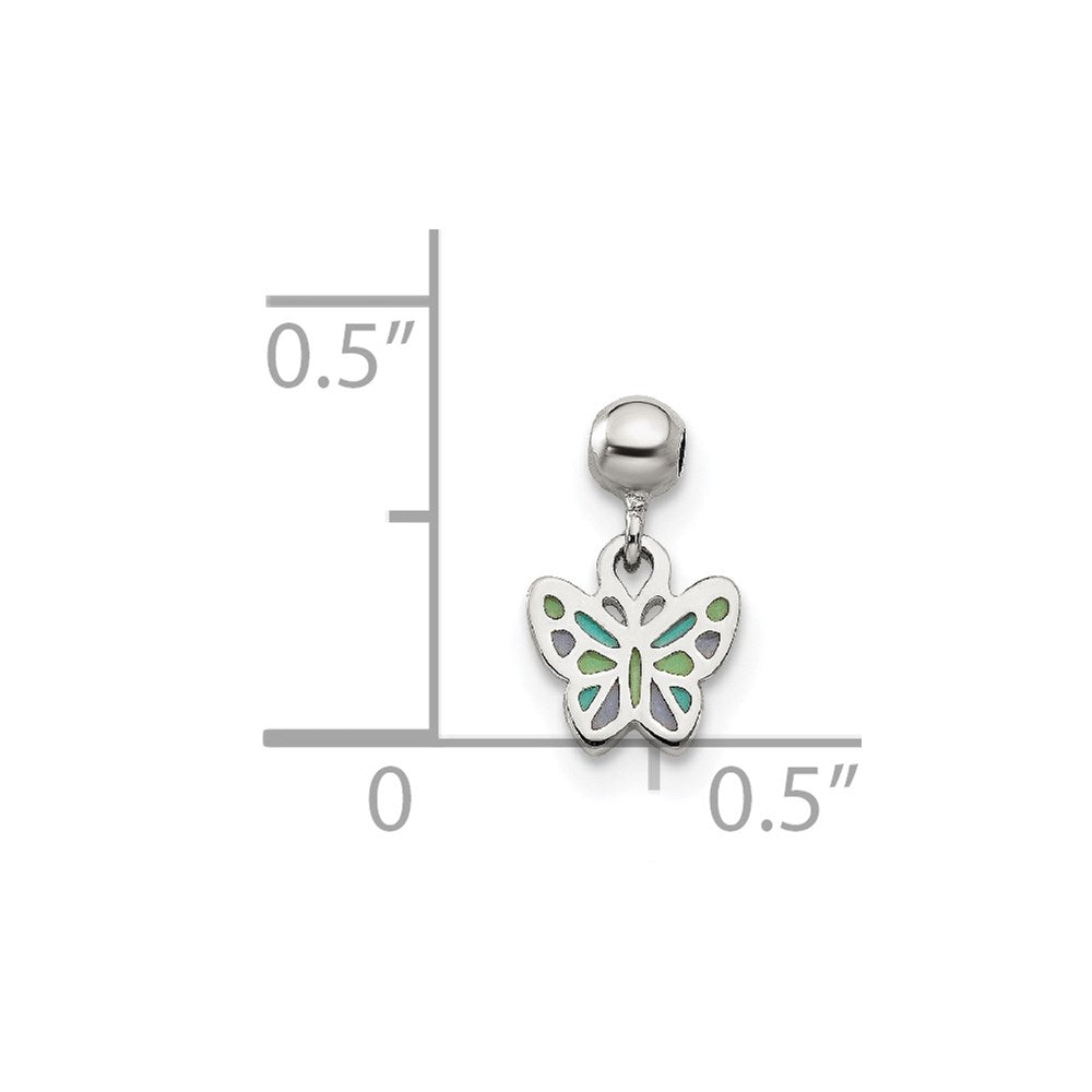 Sterling Silver Mio Memento Enamel Dangle Butterfly Charm