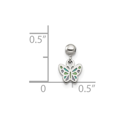 Sterling Silver Mio Memento Enamel Dangle Butterfly Charm