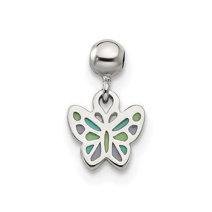 Sterling Silver Mio Memento Enamel Dangle Butterfly Charm