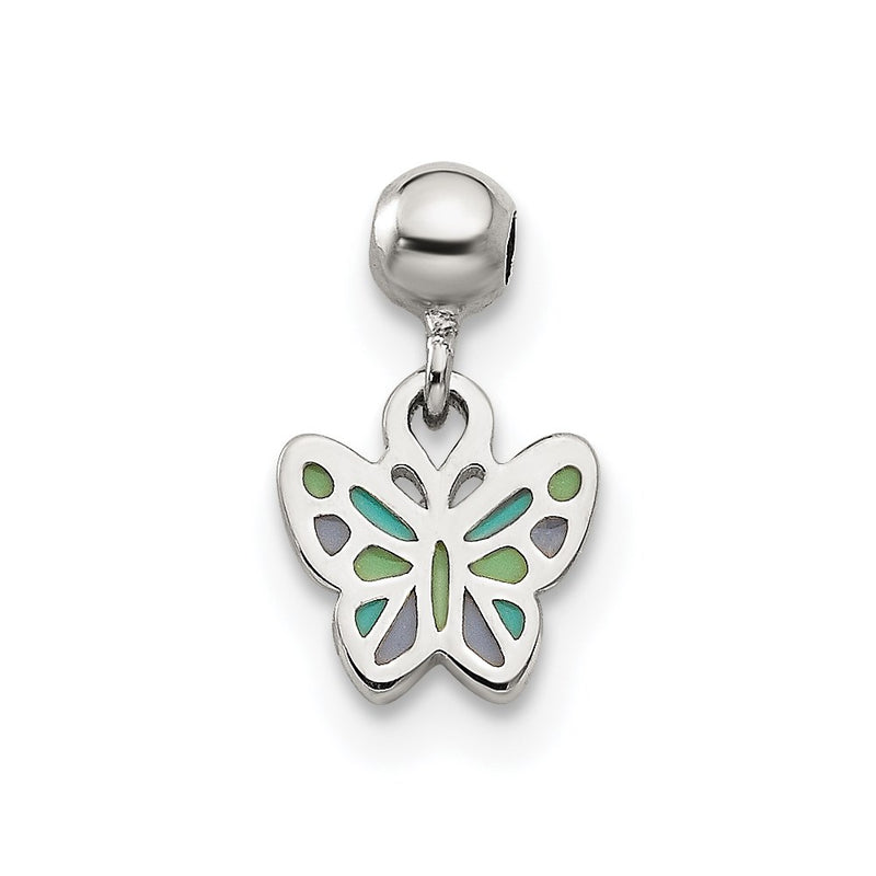 Sterling Silver Mio Memento Enamel Dangle Butterfly Charm