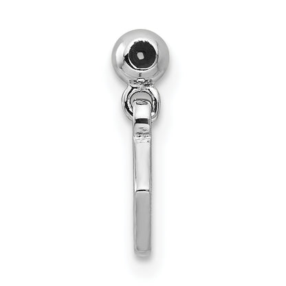 Sterling Silver Mio Memento Rhodium-Plated Rose-Tone Dangle Flower Charm
