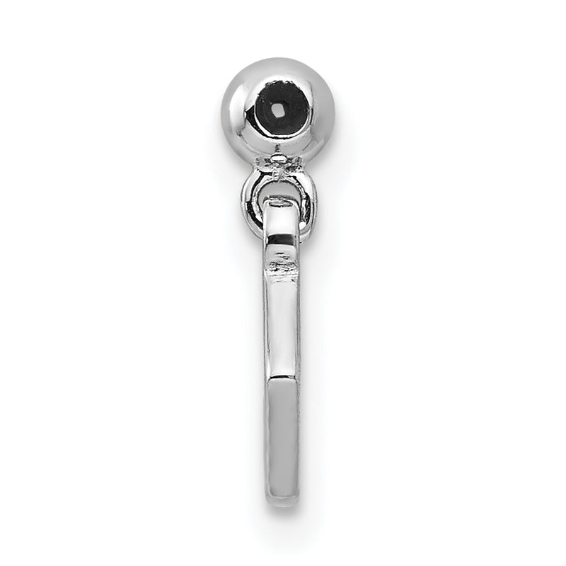 Sterling Silver Mio Memento Rhodium-Plated Rose-Tone Dangle Flower Charm