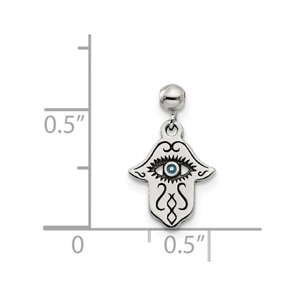 Sterling Silver Mio Memento Enamel Dangle Hamsa Charm