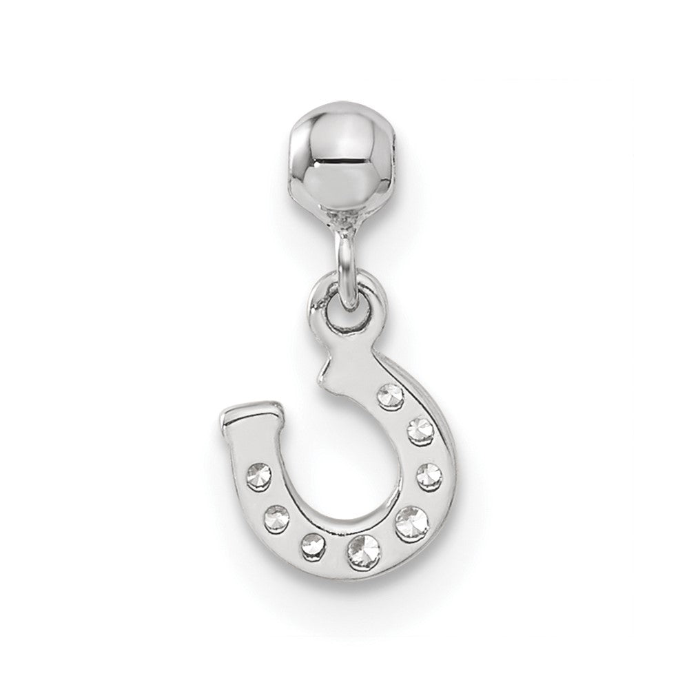 Sterling Silver Mio Memento Cz Dangle Horseshoe Charm