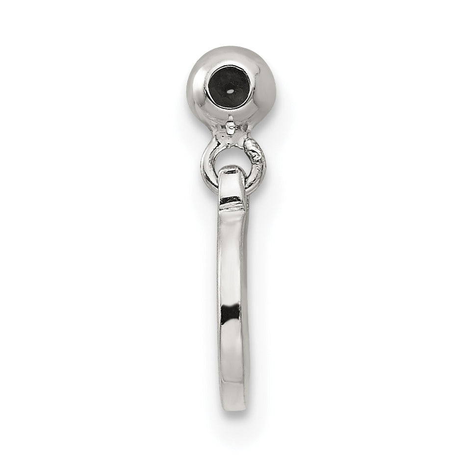 Sterling Silver Mio Memento Cz Dangle Peace Charm