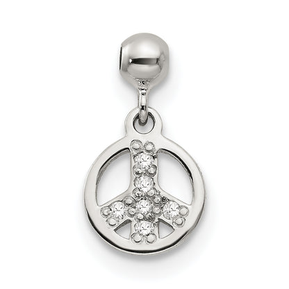 Sterling Silver Mio Memento Cz Dangle Peace Charm