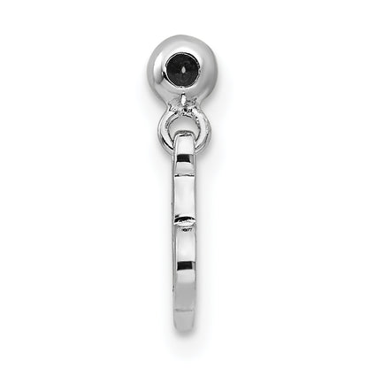 Sterling Silver Mio Memento Rhodium-Plated Rose-Tone Dangle Heart Charm