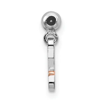 Sterling Silver Mio Memento Rhodium-Plated Rose-Tone Dangle Infinity Charm