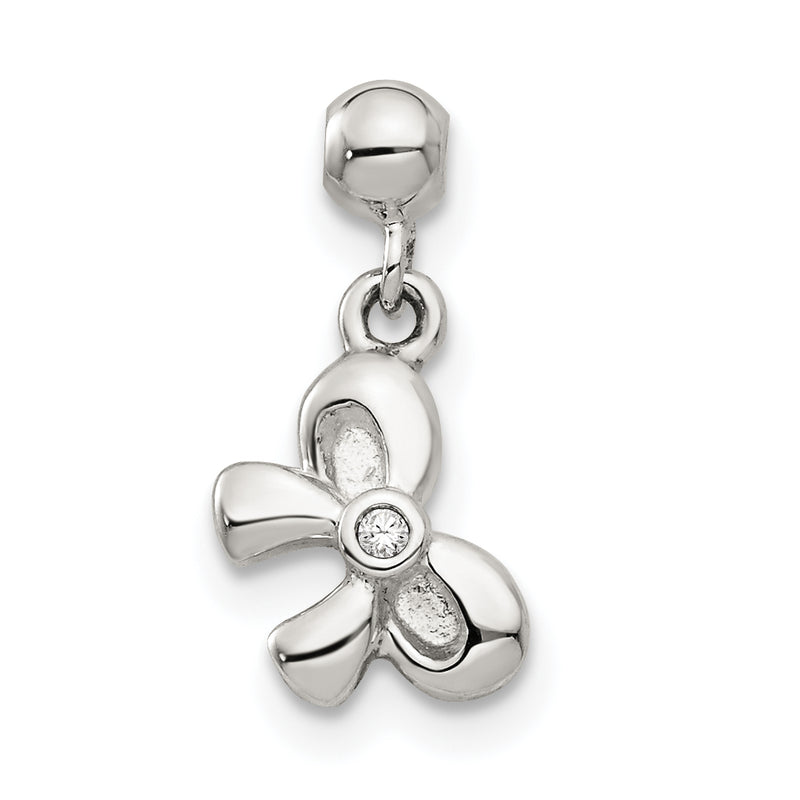 Sterling Silver Mio Memento Swarovski Crystal Dangle Bow Charm