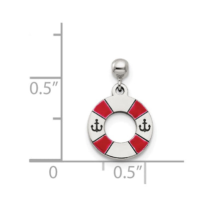 Sterling Silver Mio Memento Enamel Dangle Life Preserver Charm