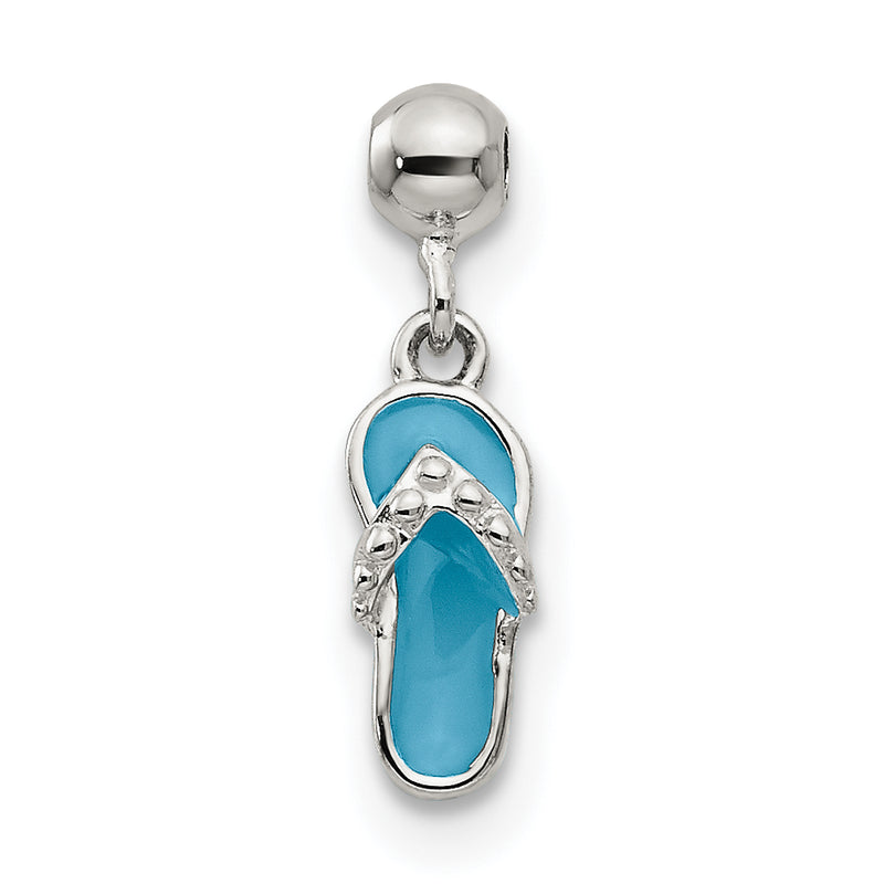 Sterling Silver Mio Memento Enamel Dangle Sandal Charm