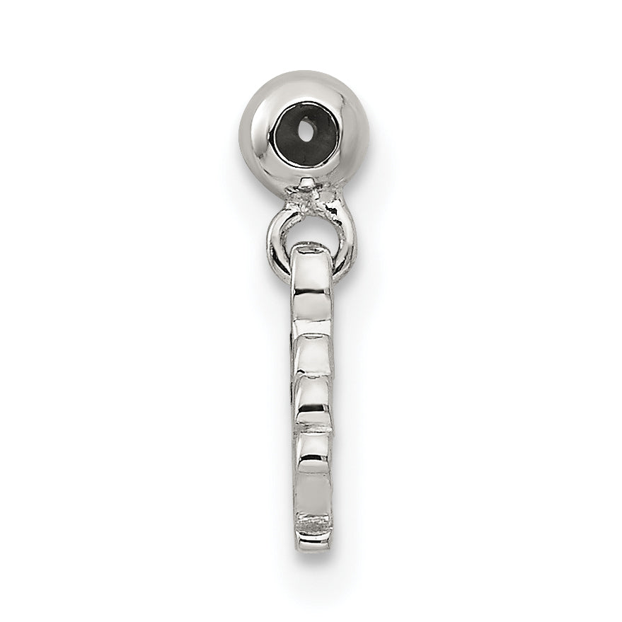 Sterling Silver Mio Memento Blue Cz Dangle Shell Charm