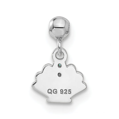 Sterling Silver Mio Memento Blue Cz Dangle Shell Charm
