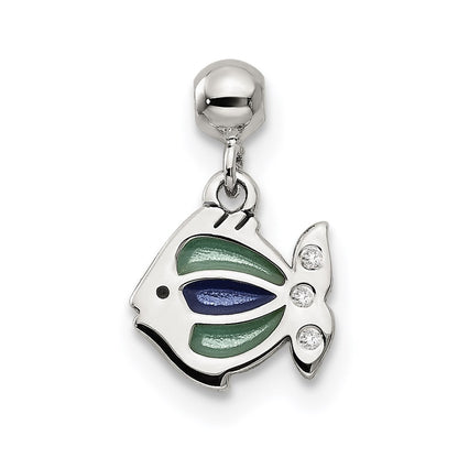 Sterling Silver Mio Memento Enamel Dangle Fish Charm