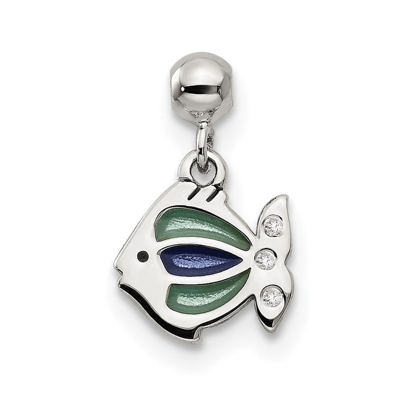 Sterling Silver Mio Memento Enamel Dangle Fish Charm