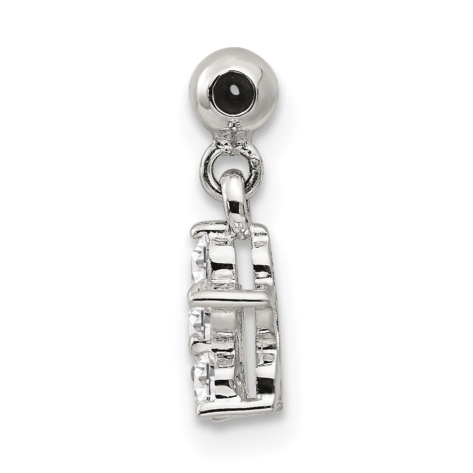 Sterling Silver Mio Memento Cz Dangle Star Charm