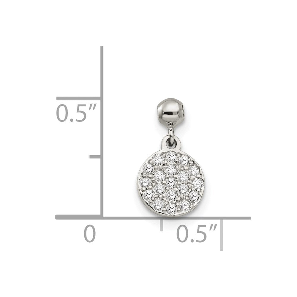 Sterling Silver Mio Memento Cz Dangle Circle Charm