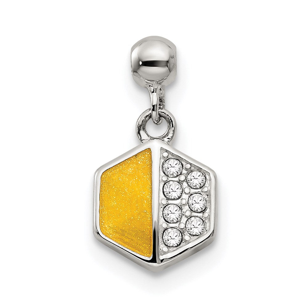 Sterling Silver Mio Memento Enamel Cz Dangle Charm