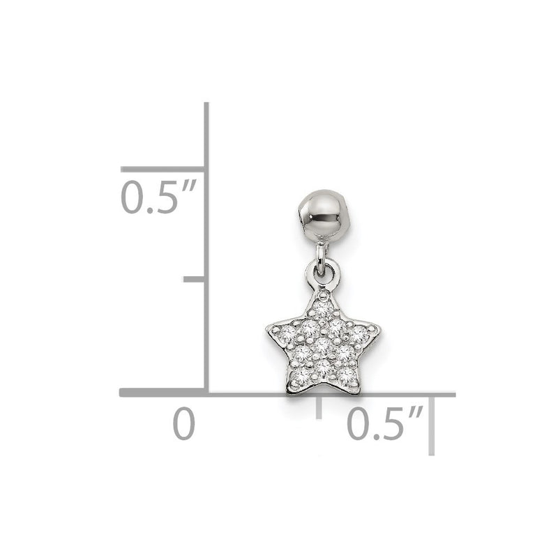 Sterling Silver Mio Memento Cz Dangle Star Charm