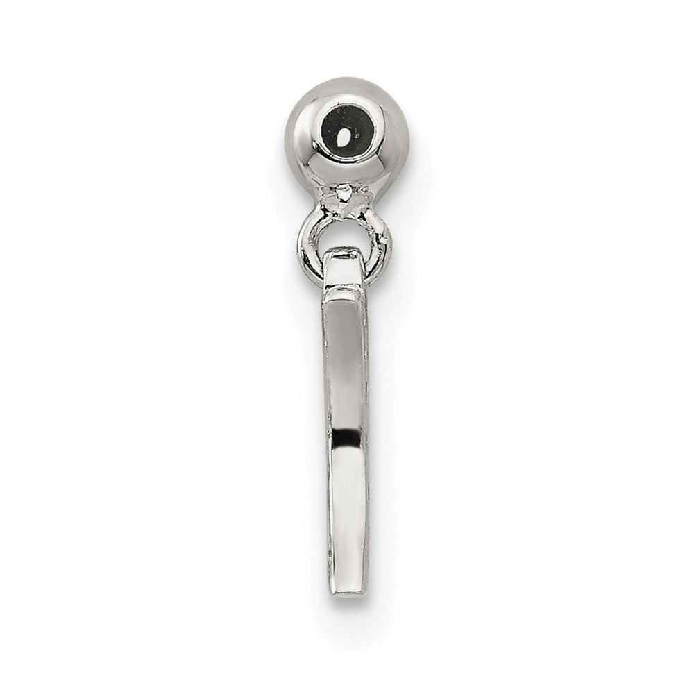 Sterling Silver Mio Memento Cz Dangle Moon Charm