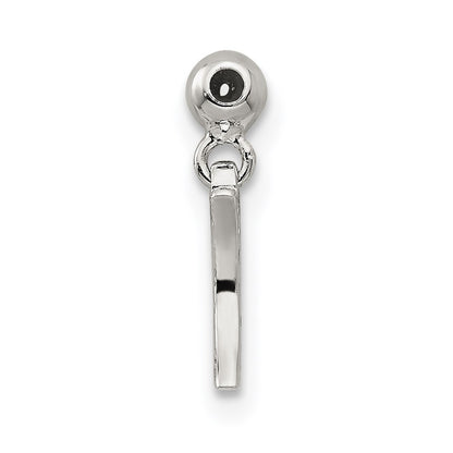Sterling Silver Mio Memento Cz Dangle Moon Charm