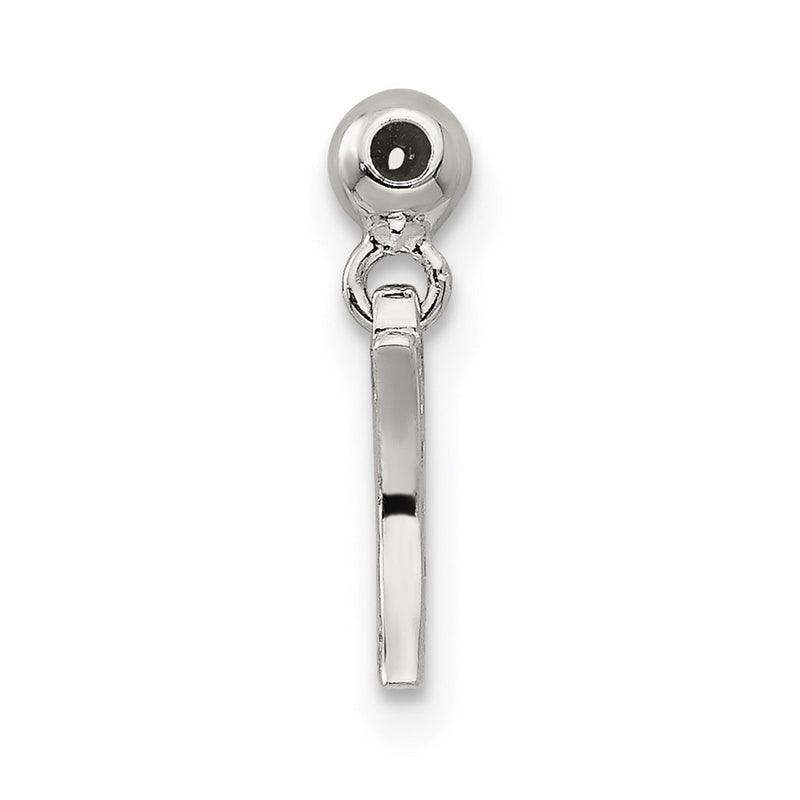 Sterling Silver Mio Memento Cz Dangle Moon Charm