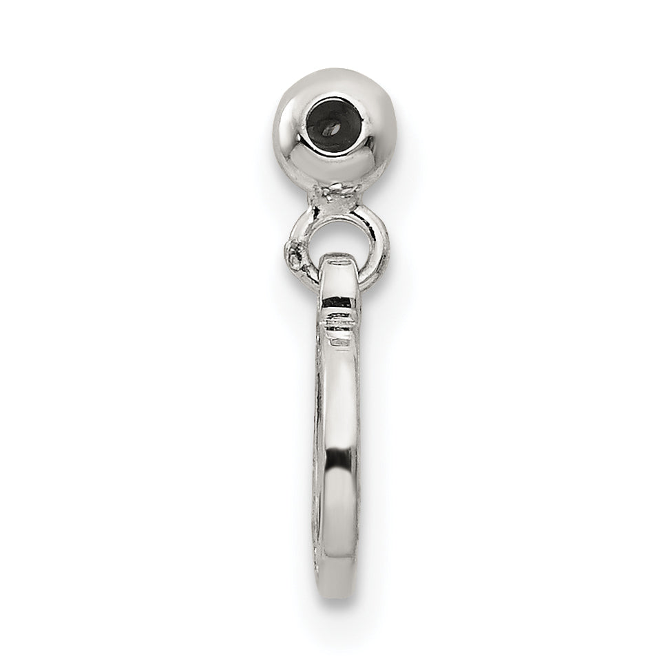 Sterling Silver Mio Memento Enamel Cz Dangle Moon And Star Charm