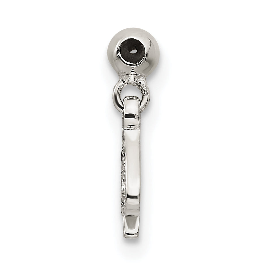 Sterling Silver Mio Memento Black Cz Dangle Spade Charm