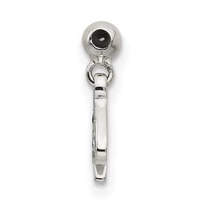 Sterling Silver Mio Memento Black Cz Dangle Spade Charm