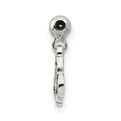 Sterling Silver Mio Memento Black Cz Dangle Club Charm