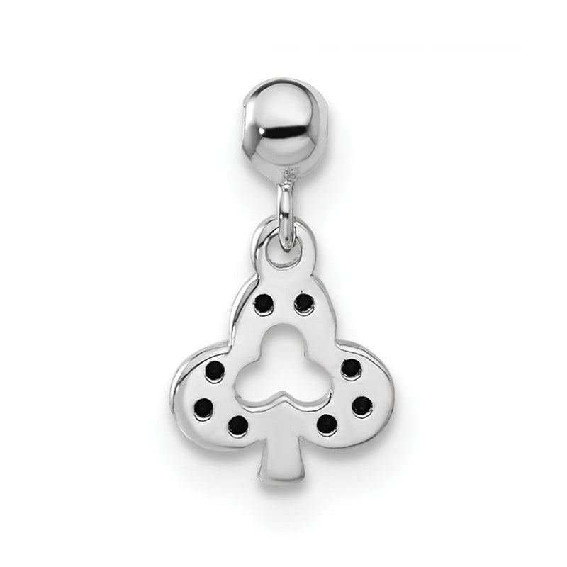 Sterling Silver Mio Memento Black Cz Dangle Club Charm