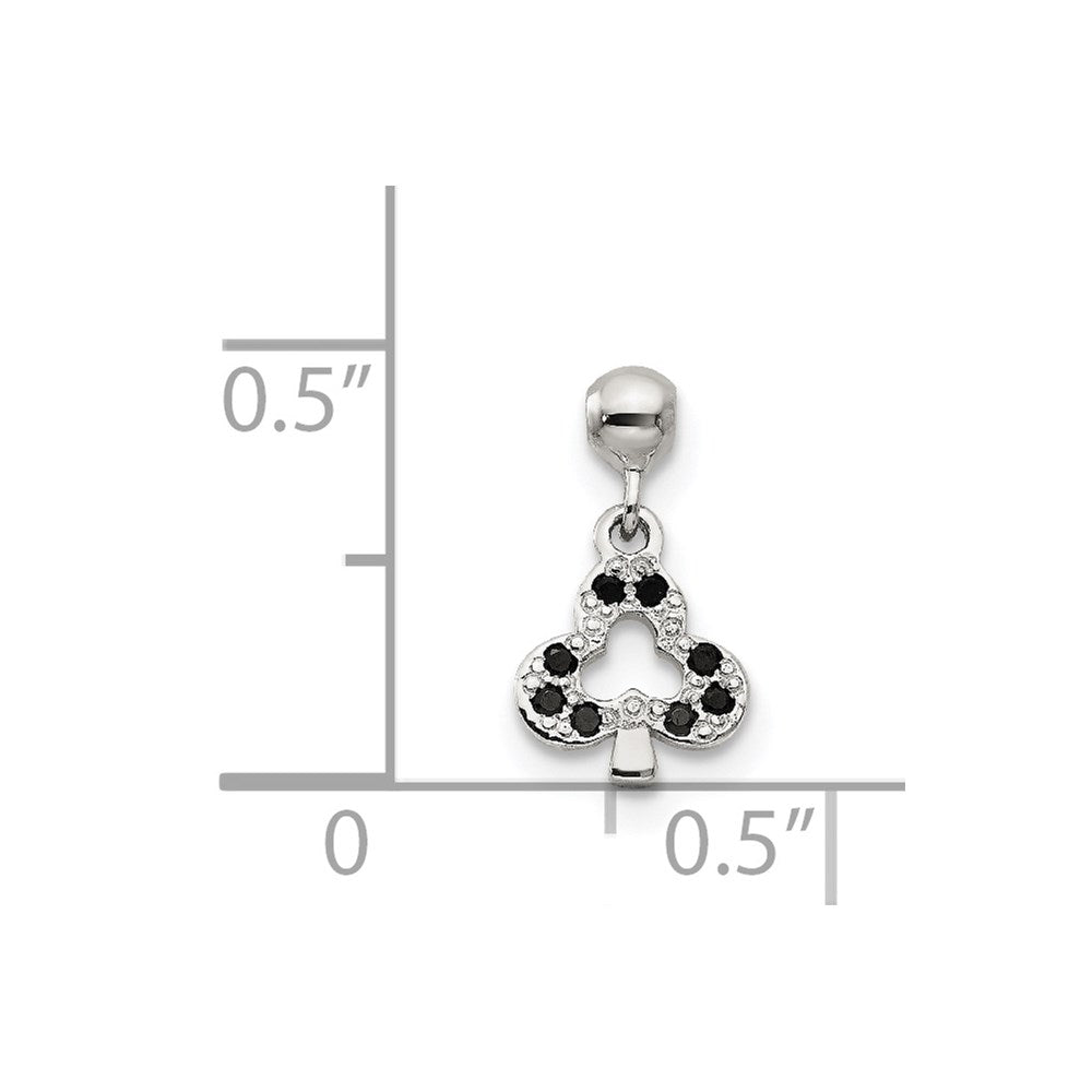 Sterling Silver Mio Memento Black Cz Dangle Club Charm