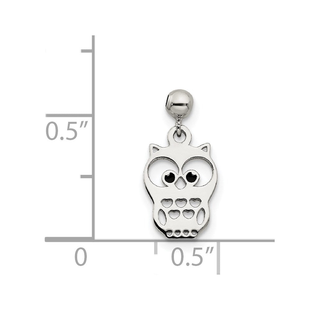Sterling Silver Mio Memento Enamel Dangle Owl Charm