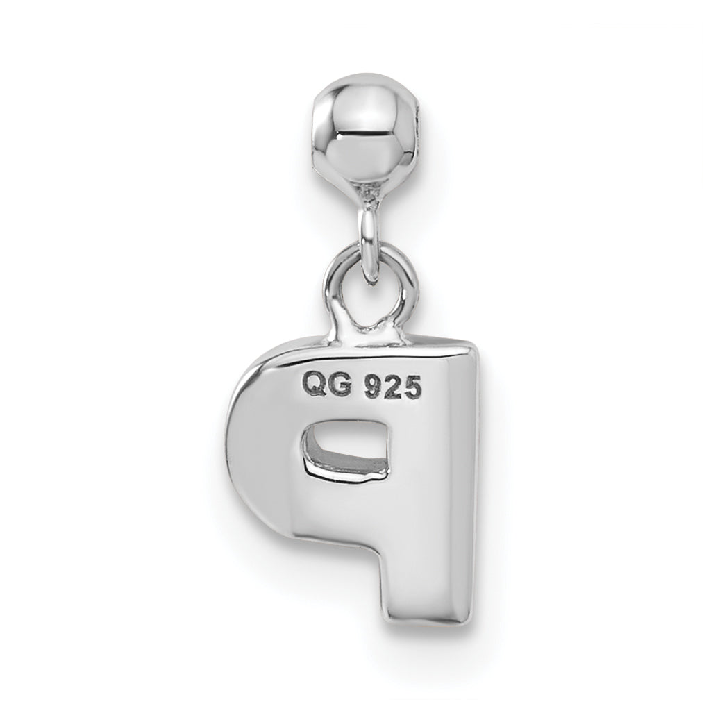 Sterling Silver Mio Memento Letter P Dangle Initial Charm