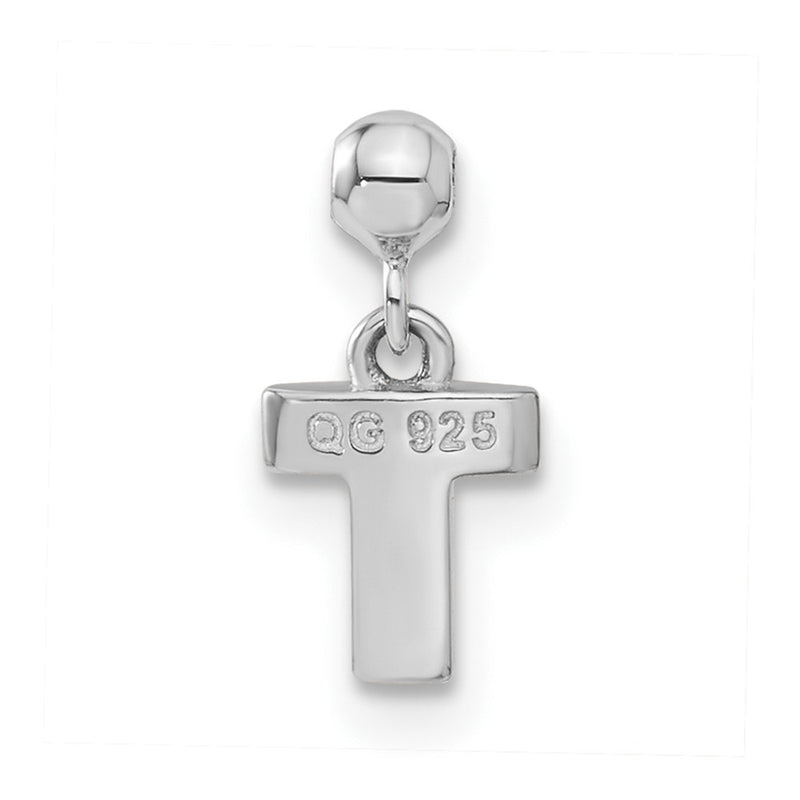 Sterling Silver Mio Memento Letter T Dangle Initial Charm