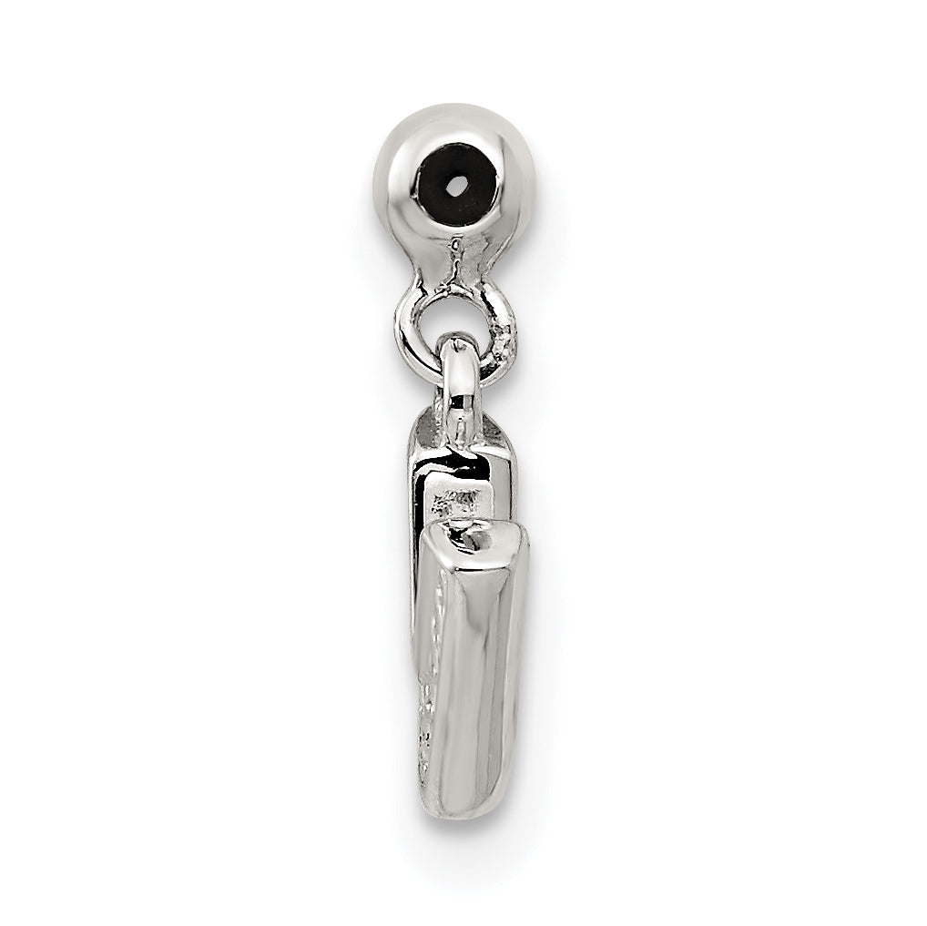 Sterling Silver Mio Memento Letter V Dangle Initial Charm