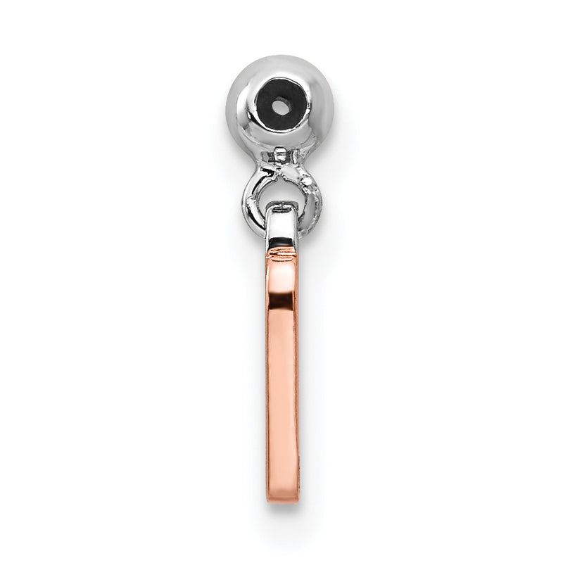 Sterling Silver Mio Memento Rhodium-Plated Rose-Tone Dangle Number 7 Charm