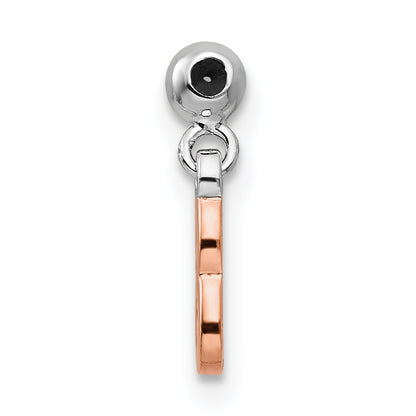 Sterling Silver Mio Memento Rhodium-Plated Rose-Tone Dangle Number 8 Charm