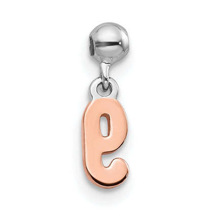 Sterling Silver Mio Memento Rhodium-Plated Rose-Tone Dangle Number 9 Charm
