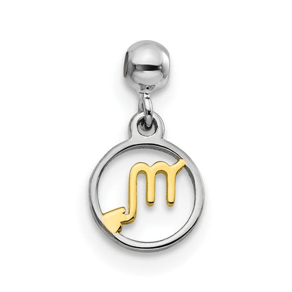 Sterling Silver Mio Memento Rhodium-Plated Gold-Tone Dangle Scorpio Charm