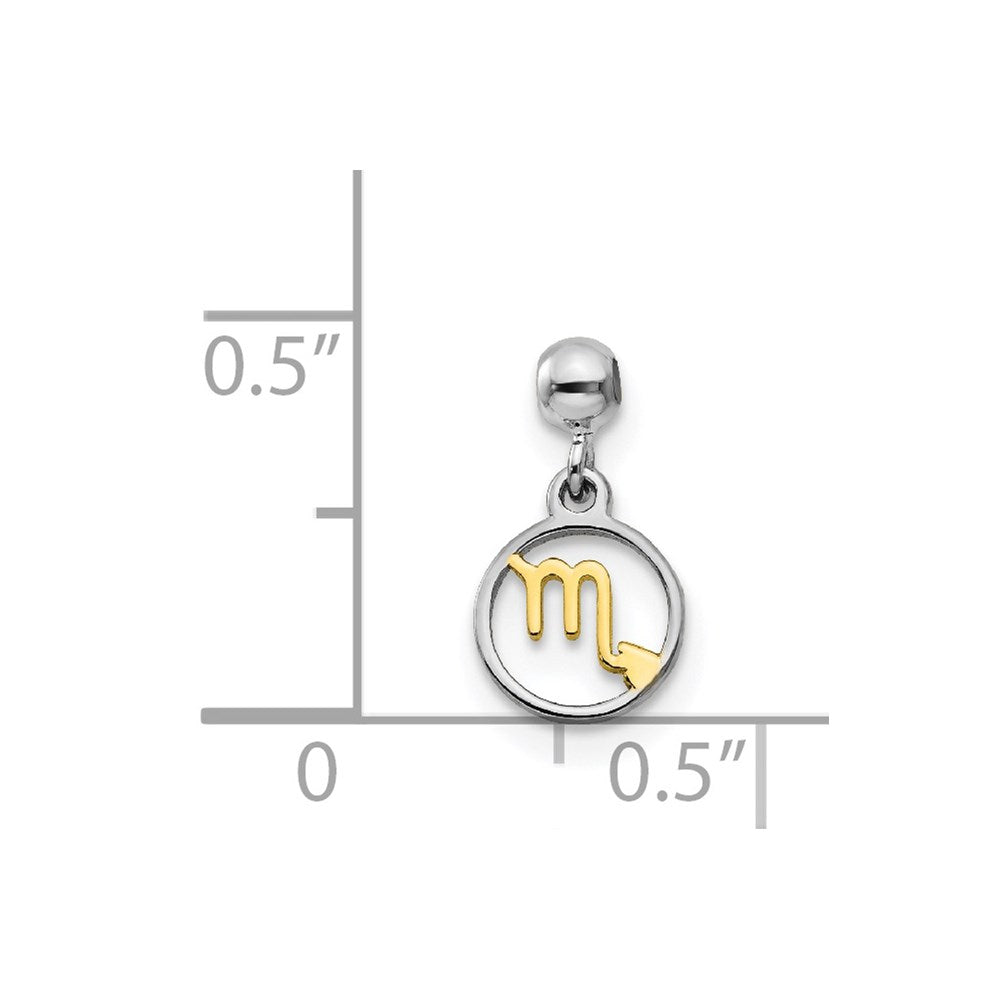 Sterling Silver Mio Memento Rhodium-Plated Gold-Tone Dangle Scorpio Charm