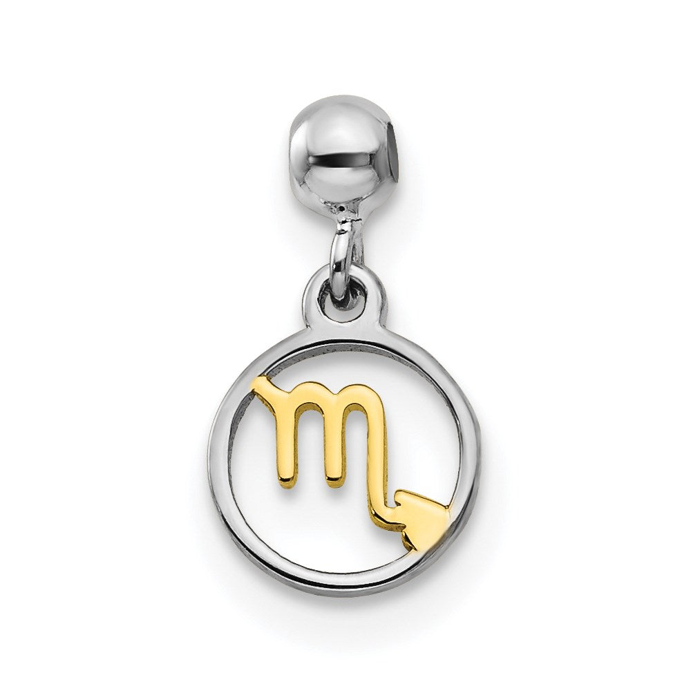Sterling Silver Mio Memento Rhodium-Plated Gold-Tone Dangle Scorpio Charm