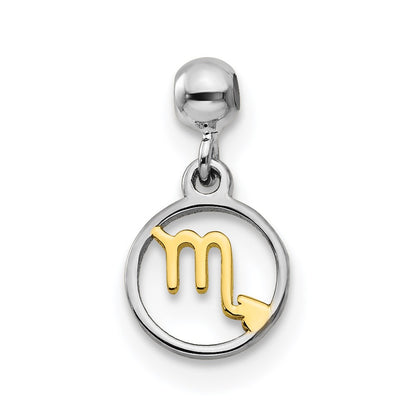 Sterling Silver Mio Memento Rhodium-Plated Gold-Tone Dangle Scorpio Charm