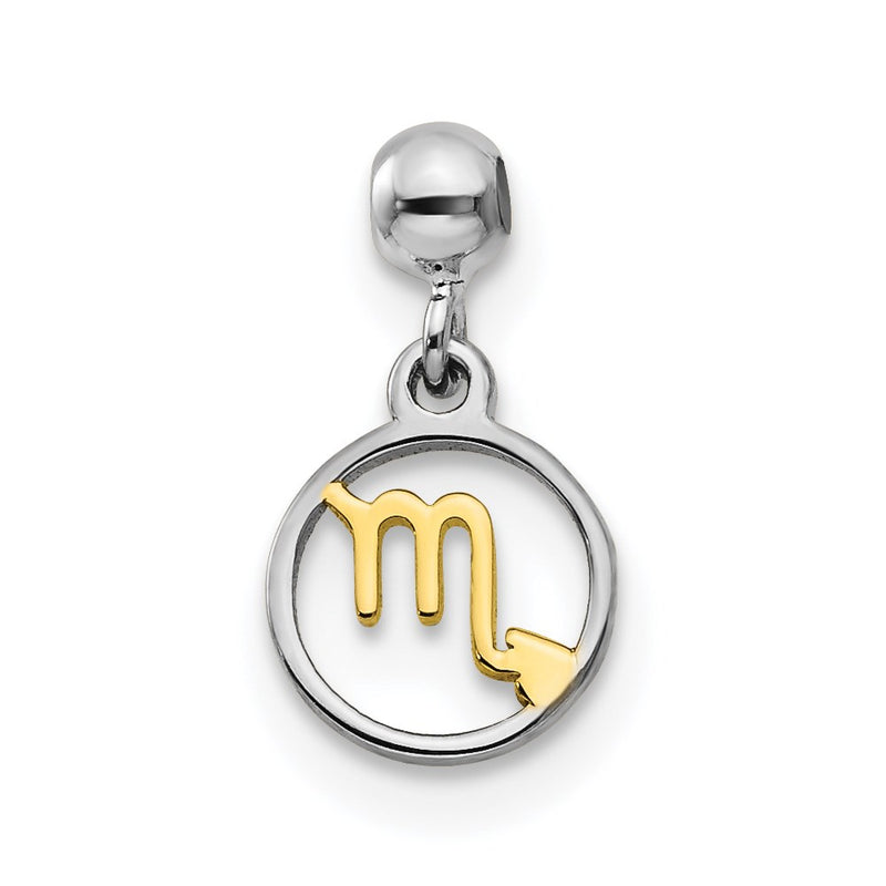 Sterling Silver Mio Memento Rhodium-Plated Gold-Tone Dangle Scorpio Charm