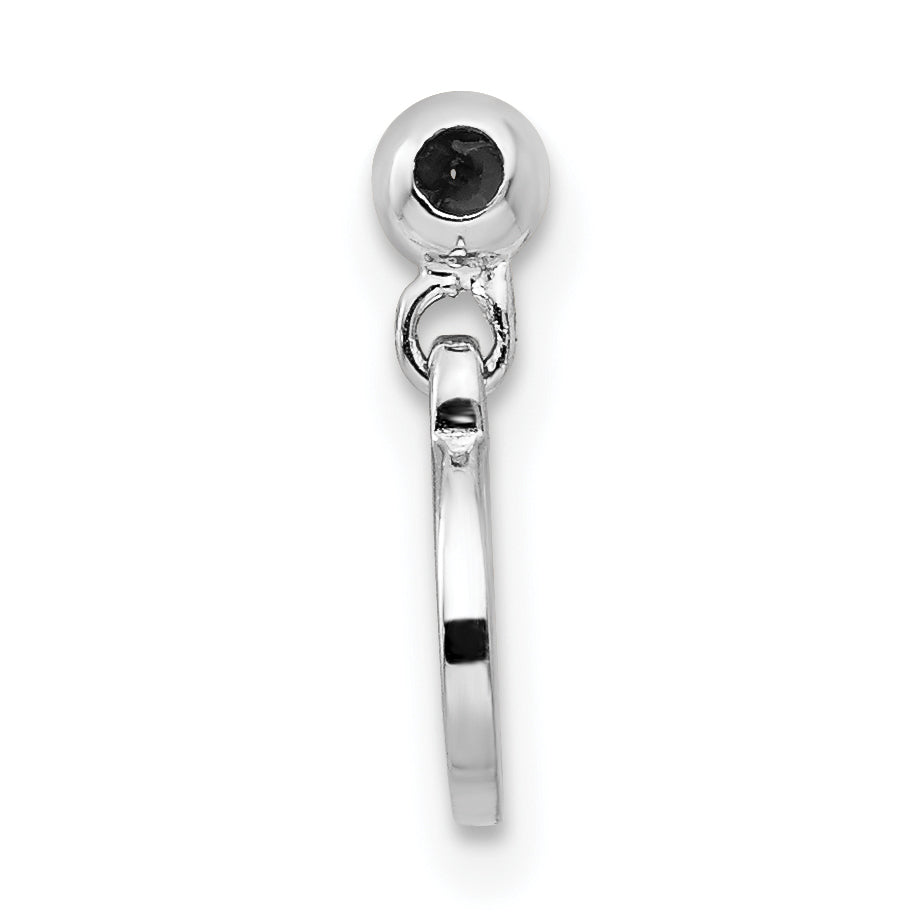 Sterling Silver Mio Memento Rhodium-Plated Gold-Tone Dangle Cancer Charm