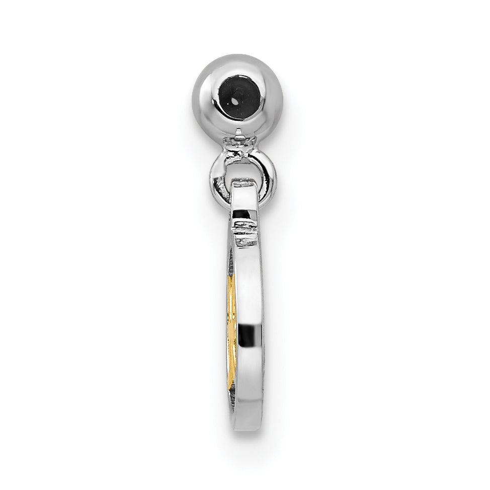 Sterling Silver Mio Memento Rhodium-Plated Gold-Tone Dangle Pisces Charm