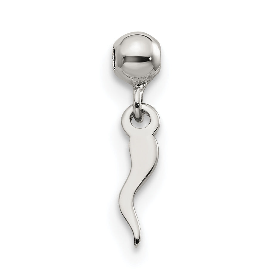 Sterling Silver Mio Memento Dangle Italian Horn Symbol Charm