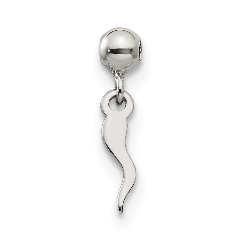 Sterling Silver Mio Memento Dangle Italian Horn Symbol Charm