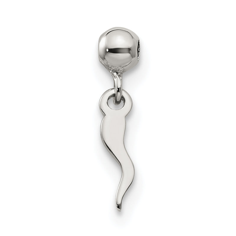 Sterling Silver Mio Memento Dangle Italian Horn Symbol Charm